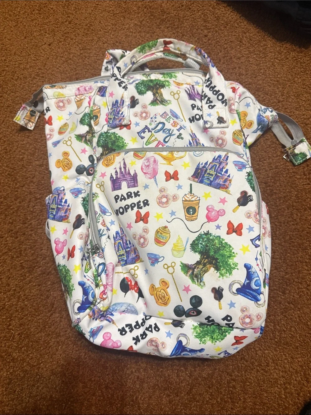 Kids Patterned Park Hopper Backpack - White Multicolor
